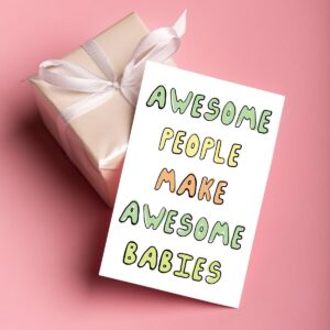 UUEFKTN Baby Shower Card for Him Her, Baby Shower Card for New Mum New Dad Friend, Shower Card for New Baby, Funny Baby Expecting Card, New Baby Arrival Card, Congratulations Pregnancy Card