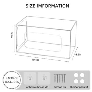 BSSOYAMM Trash Bag Dispenser, Acrylic Trash Bag Holder, Adhesive Plastic Bag Organizer Wall Mounted, Garbage Grocery Bag Roll Holder for Kitchen