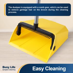 Yocada Commercial Dustpan with Comb Outdoor Indoor for Courtyard Garage Lobby Mall Market Floor Home Kitchen Room Office Pet Hair Rubbish