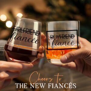 comfit Engagement Gifts for Couples - 【HAND-BLOWN】- Bridal Shower Gifts for Bride, Gifts for Newly Engaged Couples, Happy Engagement Gifts, Fiancé Gifts for Her, Bride to Be Gifts