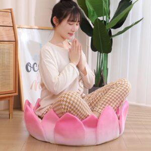 Lotus Flower Pillow Plush Floor Cushion Cartoon Anime Stuffed Plants Throw Pillows for Home Decor(Lotus Flower,20cm)