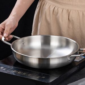 Ramen Cooking Pot, Stainless Steel Fast Heating Korean Raman Noodle Pot with Handles Induction Saucepan Stewpot for Soup Pasta Egg(18cm)