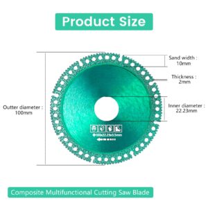 Indestructible Disc for Grinder, 5Pcs 100mm Indestructible Disk Multifunctional Cutting Saw Blade Ultra-Thin Diamond Circular Saw Blade for Angle Grinder(Inner Hole 22.23mm)