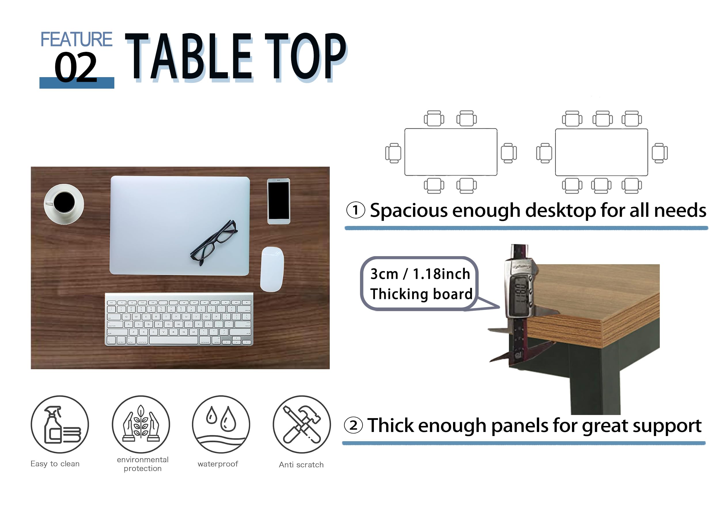 BEST BOARD Writing Computer Desk Modern Simple Study Desk Industrial Style Laptop Table for Home Office Brown Notebook Desk (24x63 Inches)