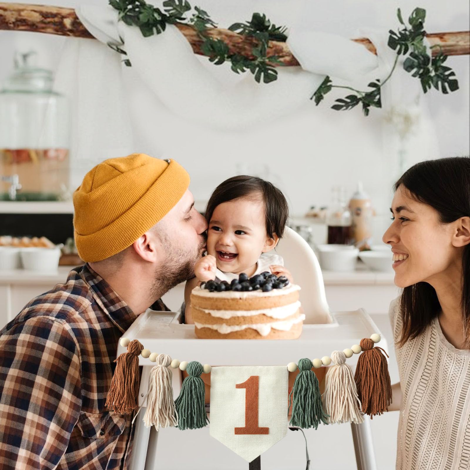 Handmade Boho 1st Birthday High Chair Banner Party Decoration For Girl Baby Shower Wall Hangings Decorative For Kids Bedroom