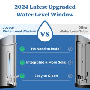 2.25G Gravity Water Filtration System - Water Level Window, NSF/ANSI 42&372 Certification,18/8 Stainless Steel Countertop Water Filter System - Reduce Up to 99.9% Chlorine, for Home, RVing