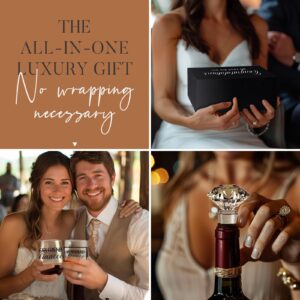 comfit Engagement Gifts for Couples - 【HAND-BLOWN】- Bridal Shower Gifts for Bride, Gifts for Newly Engaged Couples, Happy Engagement Gifts, Fiancé Gifts for Her, Bride to Be Gifts