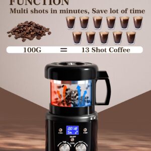 WantJoin Coffee Bean Roaster Machine for Home Use, Coffee Roaster with Timer, Transparent Thickened Glass, Auto&Diy Mode, 100g per use, Father's Day Gift for Coffee Drinker, Friends,1400W