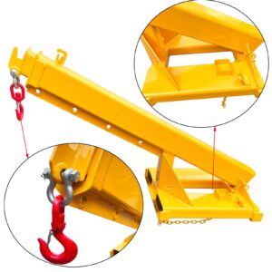 WYDDDARY Adjustable Mobile Crane Lifting Hoist Truss Jib Boom Hook 6614LbS Capacity Forklift Telescopic Boom for Forklift Towing Handling(Angle Fixation)