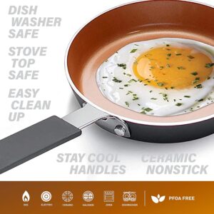 GOTHAM STEEL Mini Nonstick Egg Pan & Omelet Pan – 5.5” Single Serve Egg Frying Pan Nonstick/Skillet, Diamond Infused, Small Frying Pan Designed for Eggs Pancakes, Non Toxic, Dishwasher Safe – Copper