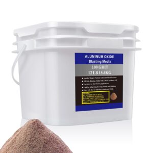 aluminum oxide - 12 lbs - medium to fine sand blasting abrasive media for blasting cabinet or blasting guns. #100 grit