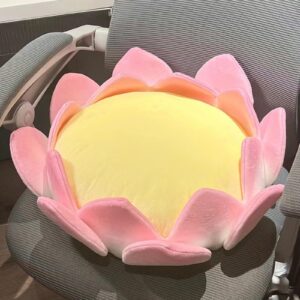 Lotus Flower Pillow Plush Floor Cushion Cartoon Anime Stuffed Plants Throw Pillows for Home Decor(Lotus Flower,20cm)