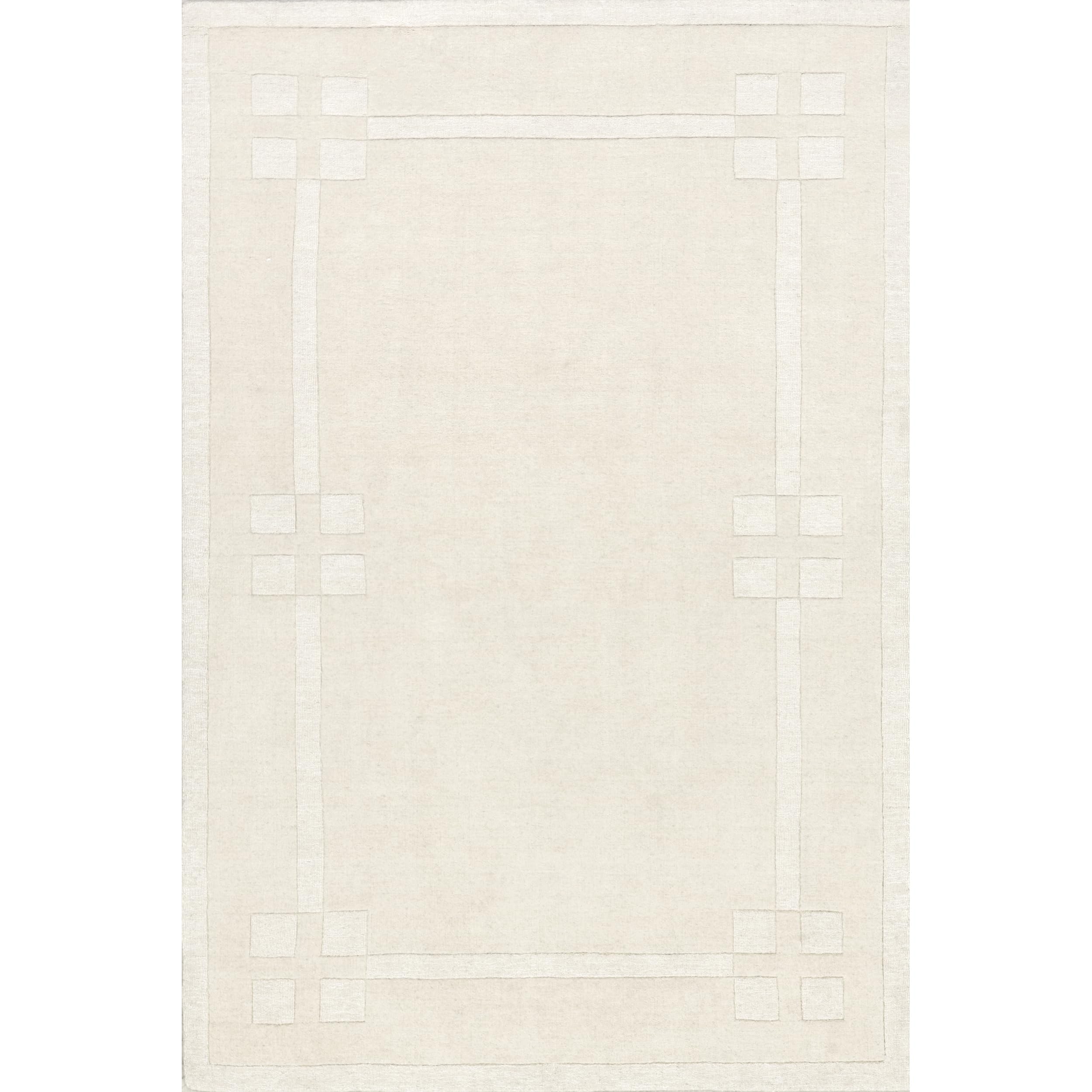 Rugs USA x Arvin Olano Rune Bordered Wool-Blend Area Rug, 8x10, Cream