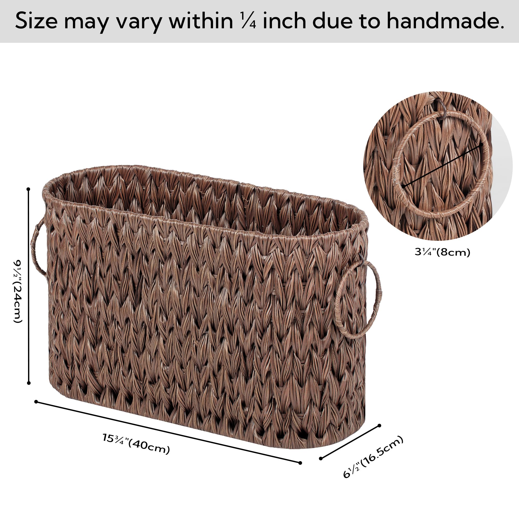 GRANNY SAYS Toilet Paper Storage, Toilet Paper Basket for Bathroom, Toilet Paper Holder With Storage, Toilet Paper Organizer for 6 Mega Rolls, Waterproof Bathroom Storage Basket, Brown