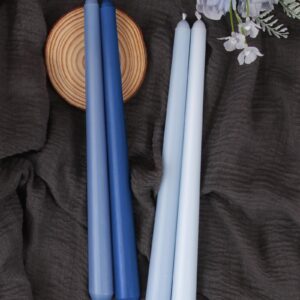 Viyffo 10 Inch Taper Candles Blue Set of 20 Unscented, Dripless, Smokeless Long Tall Tapered Candlesticks Wedding Home Decor Dinner-Natural Color Series