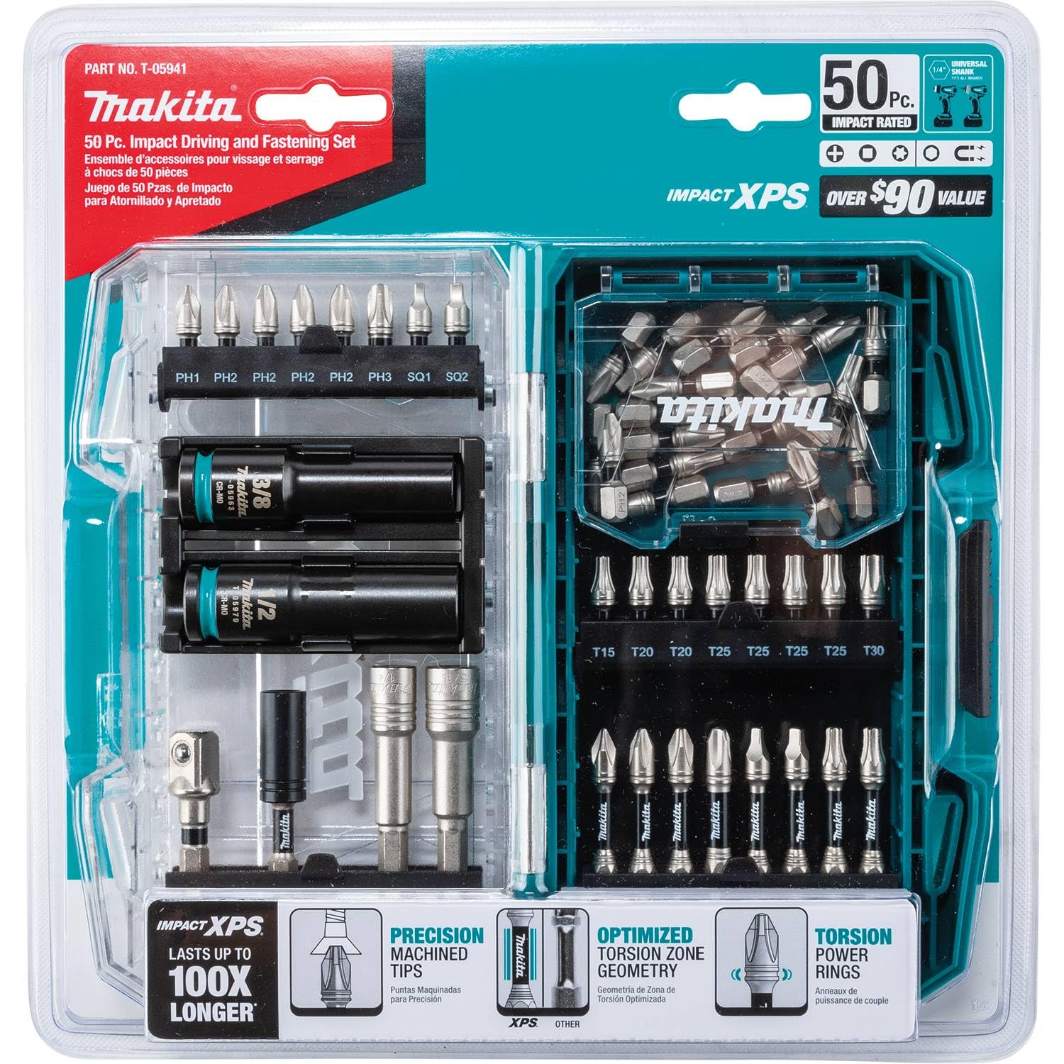 Makita T-05941 Impact XPS® 50 Pc. Impact Driving and Fastening Bit Set