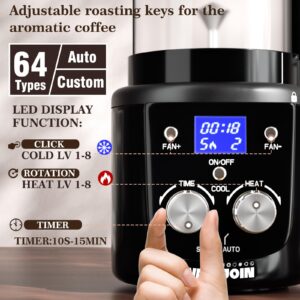 WantJoin Coffee Bean Roaster Machine for Home Use, Coffee Roaster with Timer, Transparent Thickened Glass, Auto&Diy Mode, 100g per use, Father's Day Gift for Coffee Drinker, Friends,1400W