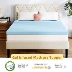 DWVO Mattress Topper Queen, 3 Inch Cooling Memory Foam Mattress Topper, Soft Vents Holes Bed Topper with Breathable Washable Ice-Touch Fabric Cover for Pressure Relief, CertiPUR-US Certified