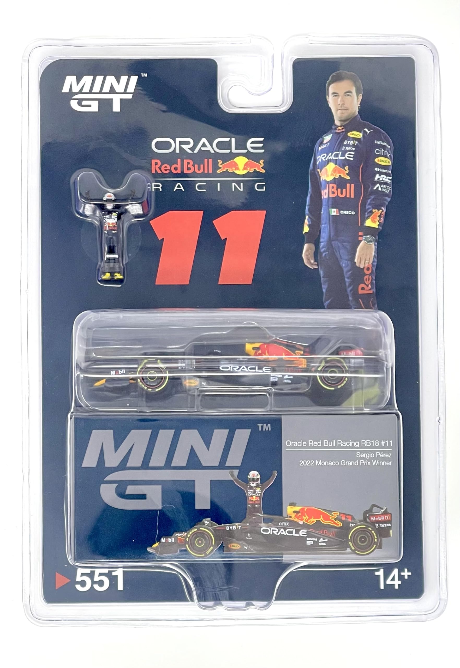 True Scale Miniatures Model Car Compatible with Oracle Red Bull Racing RB18#11 Sergio Pérez 2022 Monaco Grix Winner Limited Edition 1/64 Diecast Model Car MGT00551