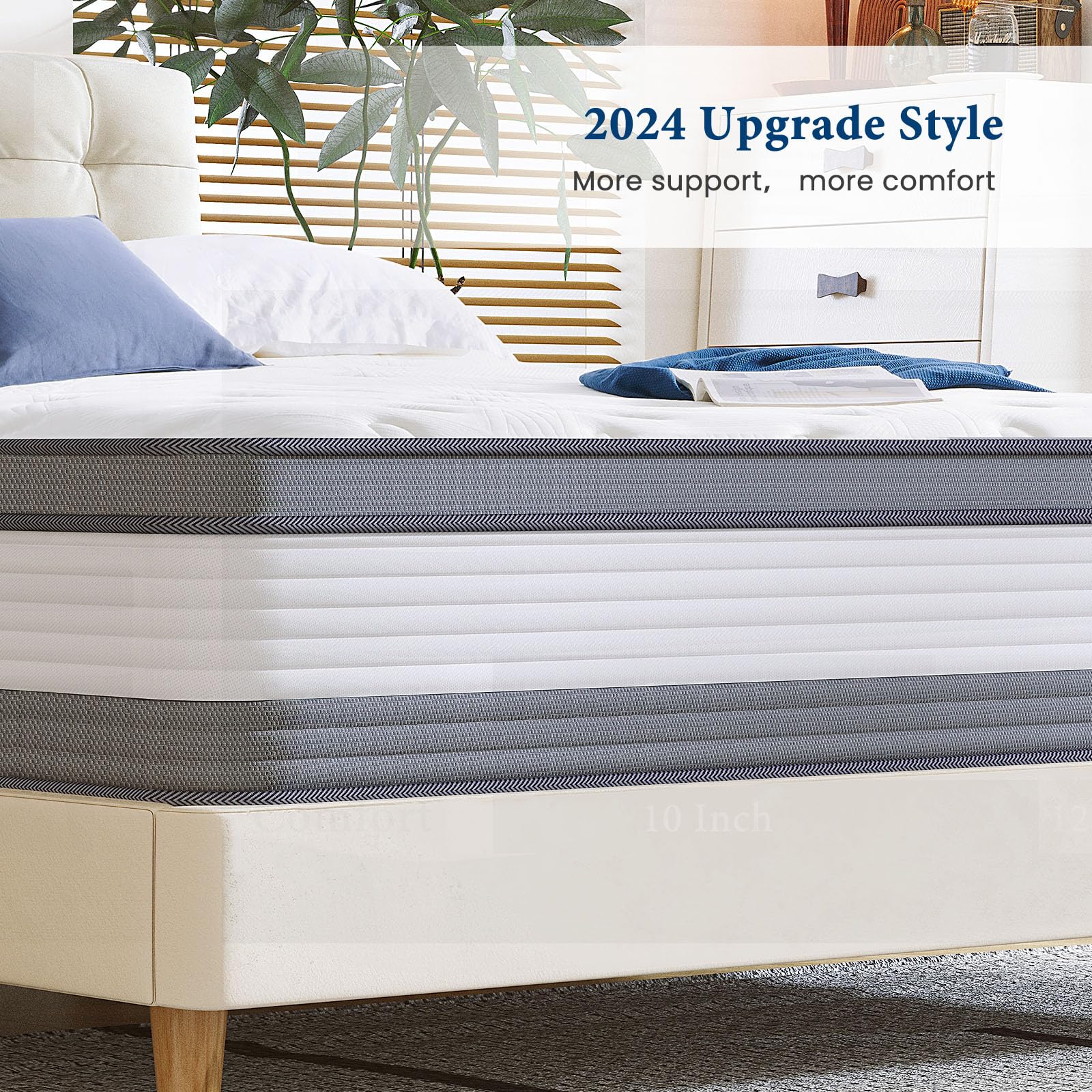 Coolvie Mattress Full Size, 12 Inch Full Size Mattress in A Box, Hybrid Full Mattress Individual Pocket Springs Full Mattress with Memory Foam Layer Provide Motion Isolation & Cool Sleep, 2024 New