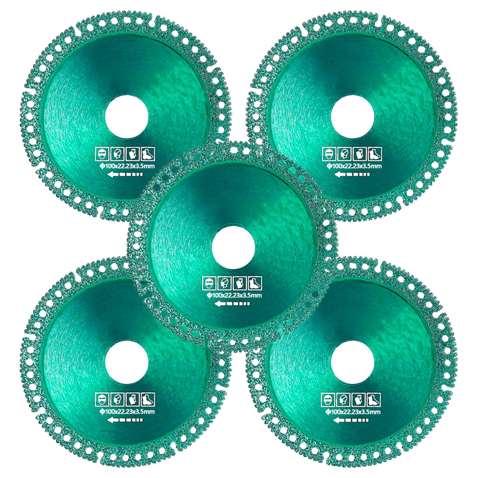 Indestructible Disc for Grinder, 5Pcs 100mm Indestructible Disk Multifunctional Cutting Saw Blade Ultra-Thin Diamond Circular Saw Blade for Angle Grinder(Inner Hole 22.23mm)