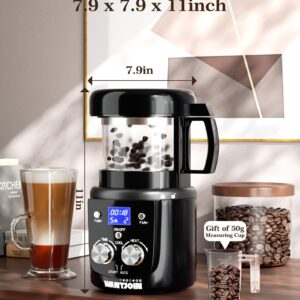 WantJoin Coffee Bean Roaster Machine for Home Use, Coffee Roaster with Timer, Transparent Thickened Glass, Auto&Diy Mode, 100g per use, Father's Day Gift for Coffee Drinker, Friends,1400W