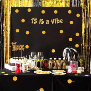 15 is a Vibe Gold Glitter Banner - 15th Birthday Party Supplies, Ideas, Gifts and Decorations