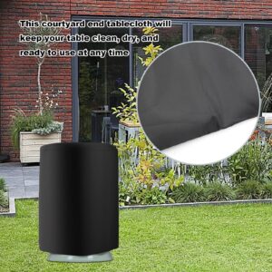 Table Cover Waterproof Round Patio Cool Bar Table Cover with Drawstrings, Fade Resistant Fabric for Cocktail Coffee Outdoor Furniture Side Tables, Diameter 20.5 * Height 23 Inches Black