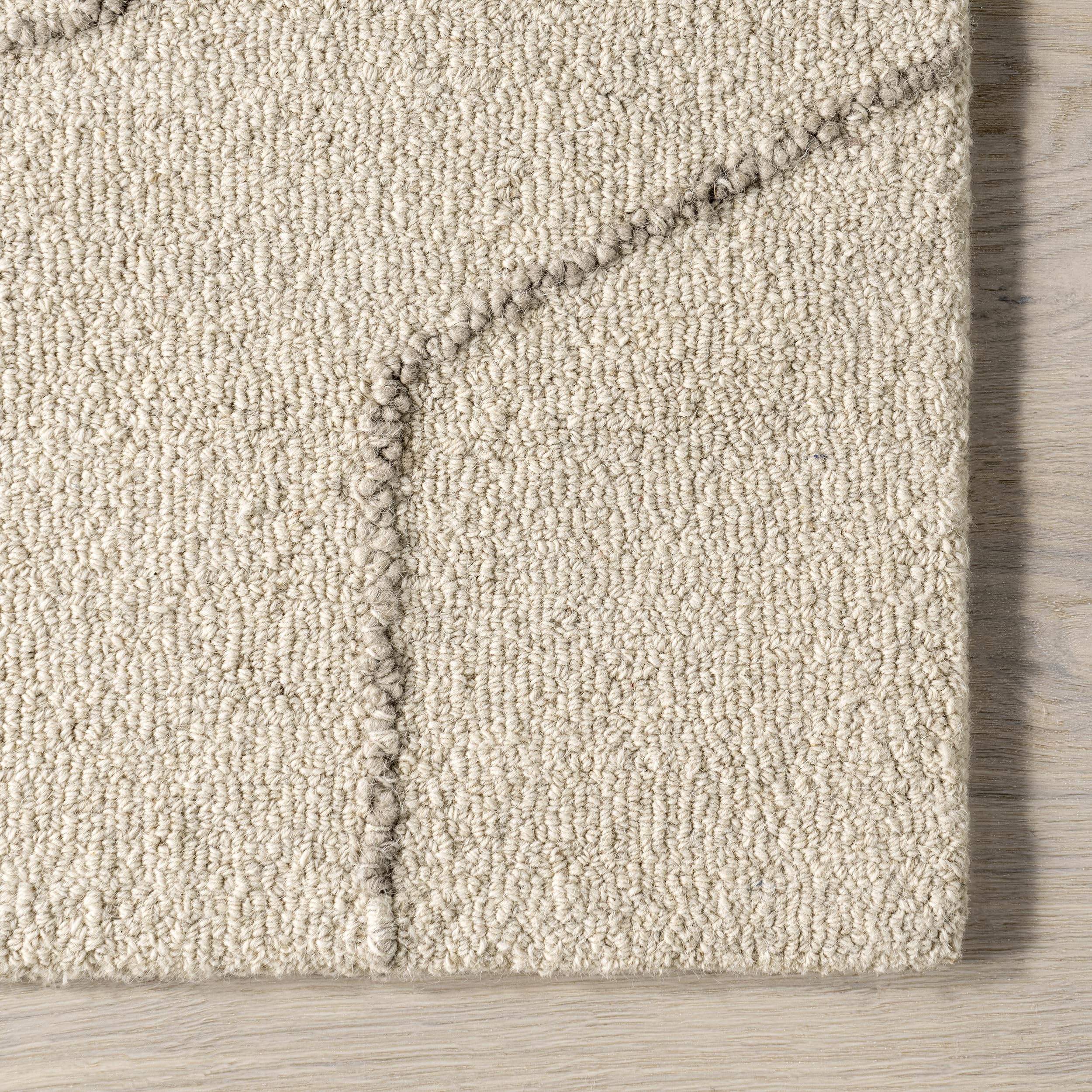 Rugs USA x Arvin Olano Mulholland Textured Wool Area Rug Area Rug, 9x12, Cream