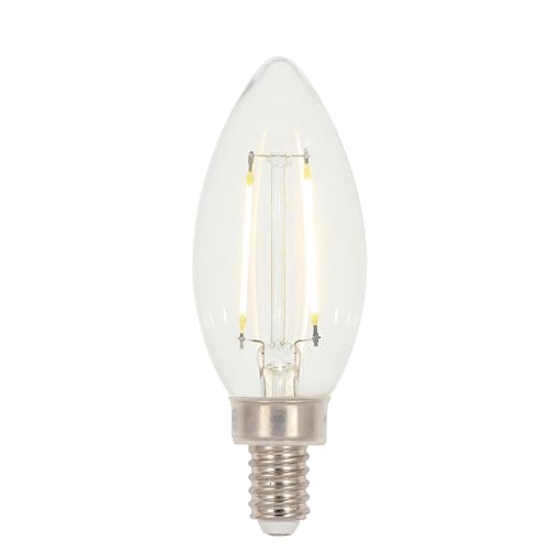 Westinghouse 4517120 3.3 Watt (40 Watt Equivalent) B11 Dimmable Clear Filament LED Light Bulb, Candelabra Base, 6 Pack