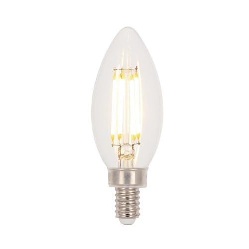 Westinghouse 5265120 4.5 Watt (60 Watt Equivalent) B11 Dimmable Clear Filament LED Light Bulb, Candelabra Base, 6 Pack