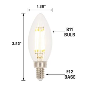 Westinghouse 5271020 4.5 Watt (60 Watt Equivalent) B11 Dimmable Clear Filament LED Light Bulb, Candelabra Base, 6 Pack