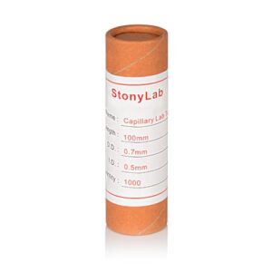 StonyLab Capillary Tubes, 100mm Micro Glass Transfer Pipettes, 0.5mm ID x 0.7mm OD, Pack of 1000