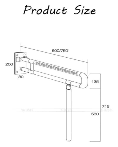 Grab Bar Bathroom Grab Bars Handle Safety Support Hand Rails Elderly Pregnant Women with Disabilities Safety Non-Slip Barrier-Free Handrails for Bathtubs Toilets Bathrooms Kitchens