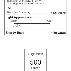 Westinghouse 5271020 4.5 Watt (60 Watt Equivalent) B11 Dimmable Clear Filament LED Light Bulb, Candelabra Base, 6 Pack