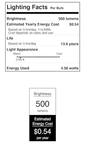 Westinghouse 5271020 4.5 Watt (60 Watt Equivalent) B11 Dimmable Clear Filament LED Light Bulb, Candelabra Base, 6 Pack