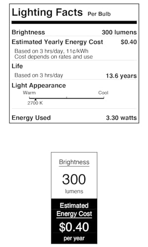 Westinghouse 4517220 3.3 Watt (40 Watt Equivalent) CA11 Dimmable Clear Filament LED Light Bulb, Candelabra Base, 6 Pack