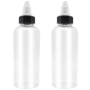 xysmzm 2 pcs 16oz dispensing bottles, plastic squeeze bottles with twist top cap