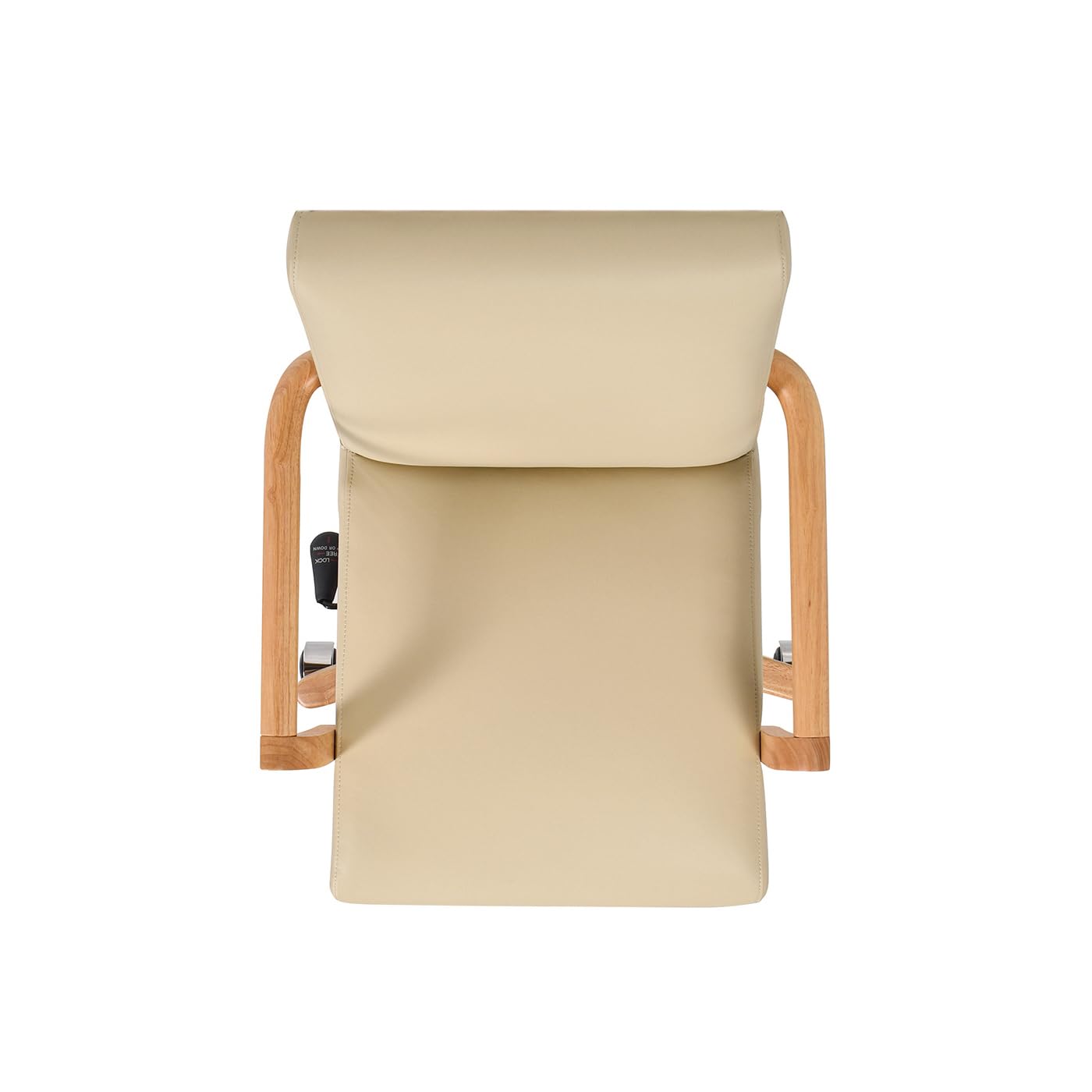 Jennifer Taylor Home Dumont Modern Farmhouse High Back Executive Office Chair, Neutral Cream Beige Leather & Natural Wood