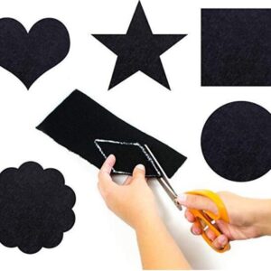 5PCS Black Self Adhesive Felt Sheets, Soft Velvet Sticky Back Felt for Jewelry Box and Drawer Liner, Art and Craft Making(A4 Size)