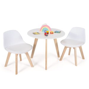 kotek kids table and chair set, kids activity table and 2 chair with padded seat for ages 3-8, toddler table set for playroom, kindergarten, bedroom