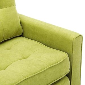 GIA Furniture Home Series Mid-Century Modern 60" Upholstered Convertible Loveseat with Side Pocket for Living Room,Green