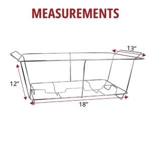 6 Pack Chafing Wire Rack Buffet Stand Chrome Frame for Events, Parties, Wedding, & Birthday Party Catering, Full Size Chafing Stand for Dish Serving Trays, Food Warmer Catering Supplies