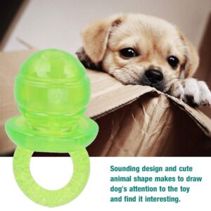 Estink Pet Dog Chew Toy, 5PCS / Set Pacifier Shaped Pet Dogs Teether Teething Sounding Interactive Chew Toy Teeth Cleaning Interactive Training Play Toy for Pet Puppy Dog Supplies (Green)