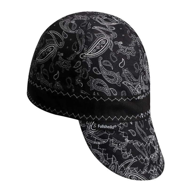 Fullsheild Reversible Welding Cap Flame Resistant CAT 2 Protective FR Welder Hats 6 Pannel Midweight Printed for Men Women