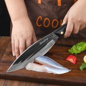 Wonglong Sharp Mouthed Large Fish Knife Slicing Knife Kitchen Knife Sharp Slaughter Fish Special Knife Meat Cleaver Seafood Market Aquatic Fish Knives Professional Kitchen Knife Fish Hunting Knife