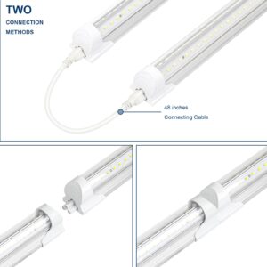 EPESTOEC LED Shop Light 4FT, 42W 6300LM 5000K Super Bright White,V Shape Integrated T8 LED Tube Light,High Output Linkable Shop Lights