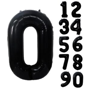 yfhvjtko 40 inch black number 0 foil balloons 0 celebration decorations for 0 birthday party wedding bridal shower engagement photo shoot anniversary decoration, 0 balloon (black number 0)