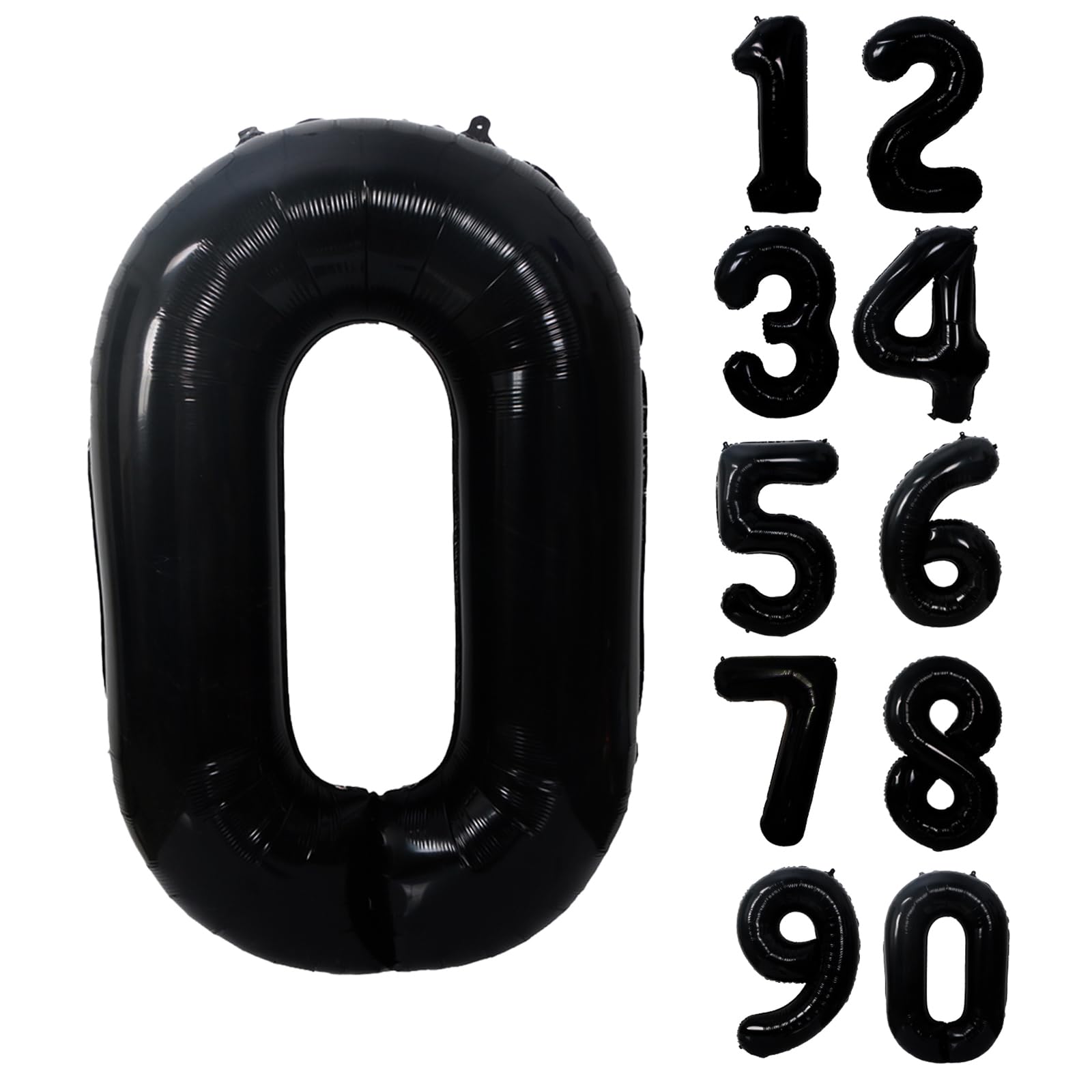 YFHVJTKO 40 Inch Black Number 0 Foil Balloons 0 Celebration Decorations for 0 Birthday Party Wedding Bridal Shower Engagement Photo Shoot Anniversary Decoration, 0 Balloon (Black Number 0)