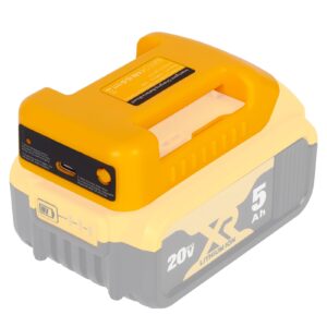 battery adapter compatible with dewalt 18v/20v battery adaptor with usb charger & type-c pd power source charger for 20v 18v max lithium battery（adapter only）